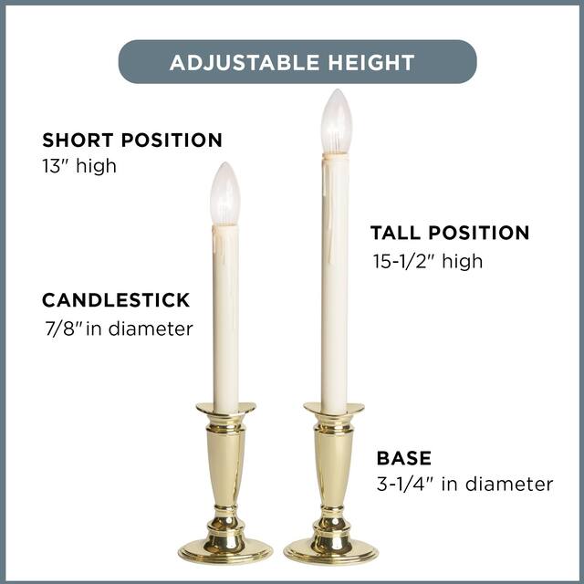 Battery Operated Bi-Directional LED Adjustable Base Candle 4-pack
