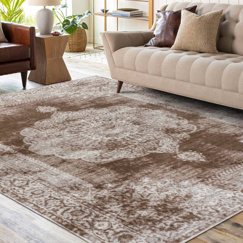 JONATHAN Y Rosalia Cottage Medallion Area Rug