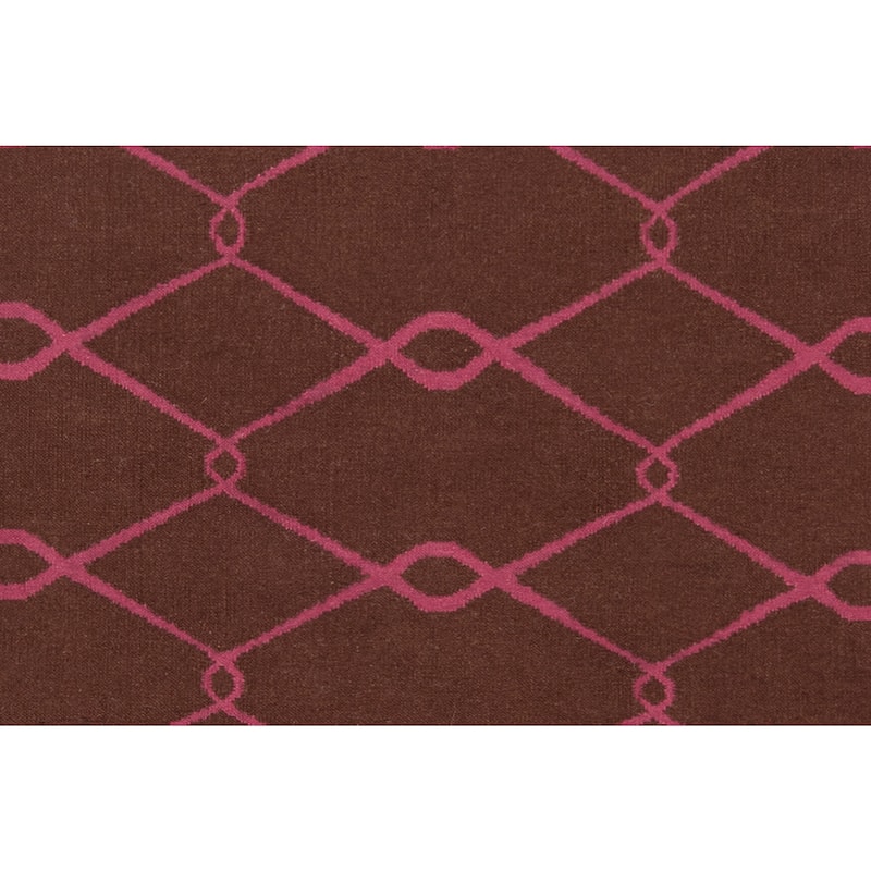 Hand-woven Pink Yehren Wool Area Rug - 8' x 11' - 8' x 11'