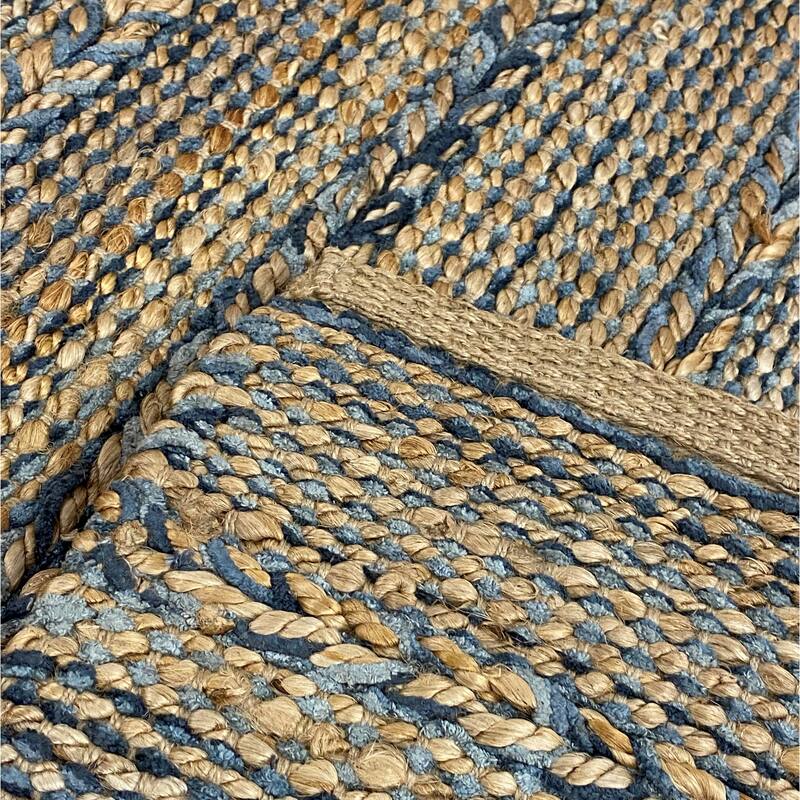 Sevita Hand-Woven Blue Braided Jute Rug