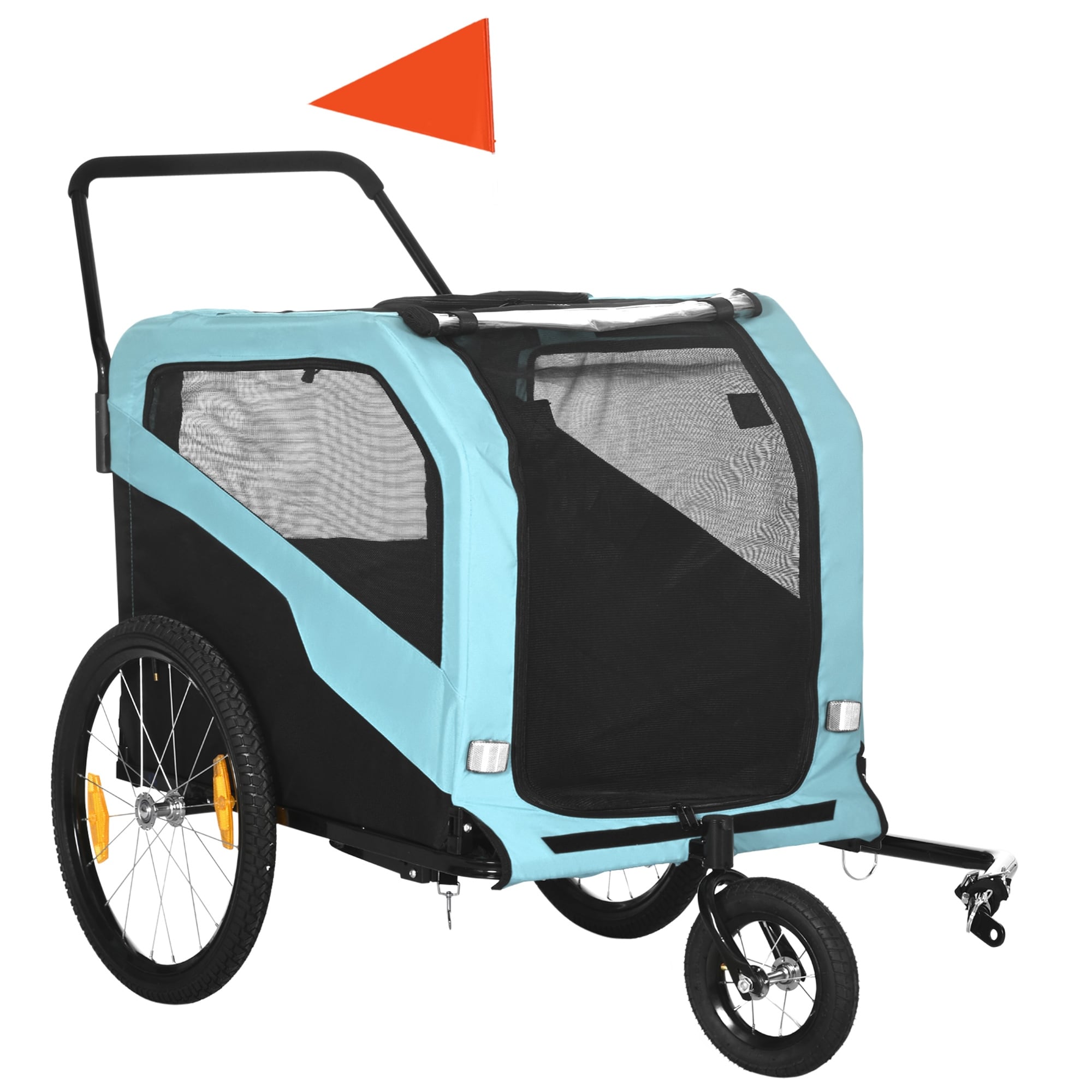 Aosom 2-in-1 Dog Bike Trailer Pet Stroller Carrier for Large Dogs