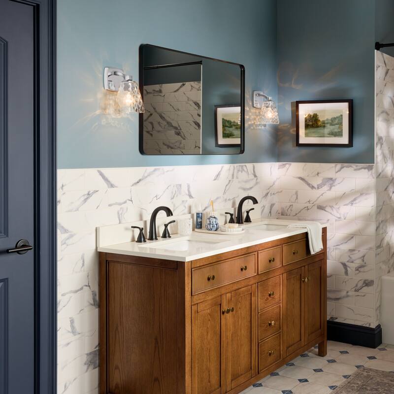 Kichler 55214WTR Marant 10" Tall Bathroom Sconce with Clear Water