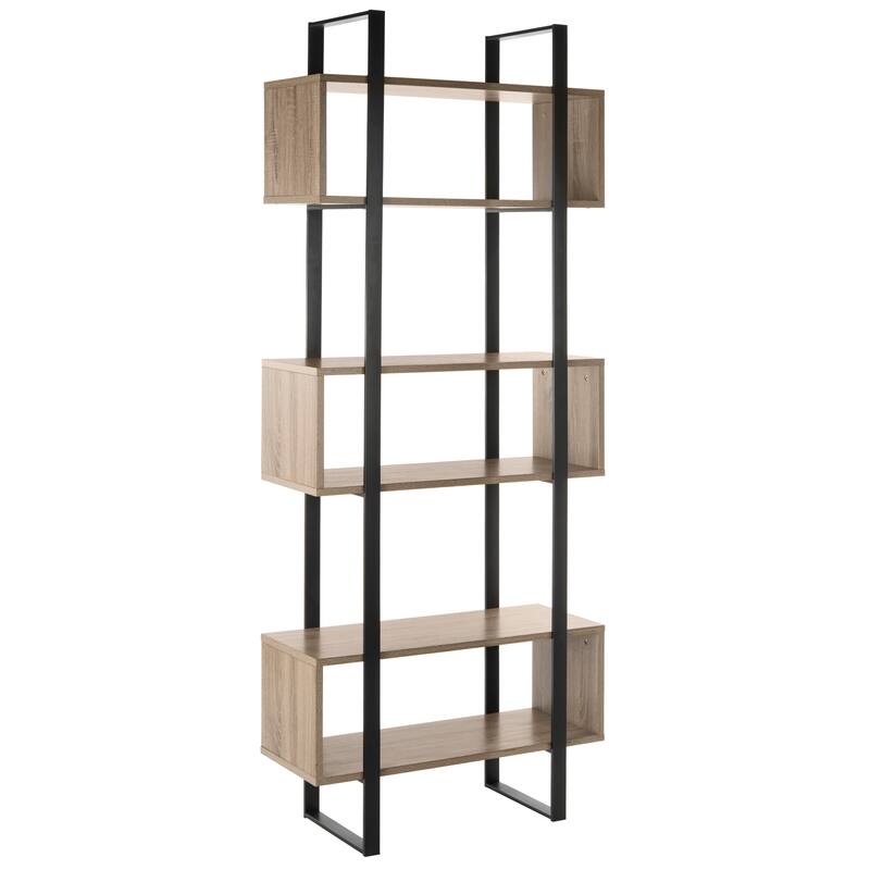 SAFAVIEH Erlen Light Brown/ Black Etagere - 31.5' x 12.6' x 78.8' - 32Wx13Dx79H