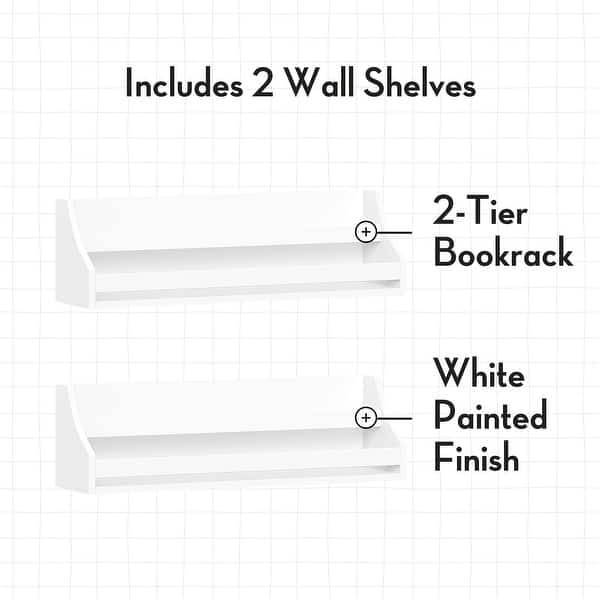 dimension image slide 1 of 2, RiverRidge Kids Book Nook Toddler Bookshelf Set for Living Room and Playroom Storage - 2pc- White