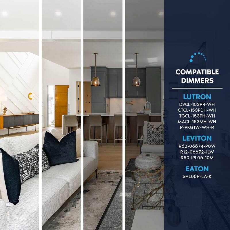 Luxrite 4" Square LED Recessed Ceiling Light J-Box 15W 5 Color Selectable 1300LM Dimmable Wet Rated ETL 6 Pack - 6 Pack