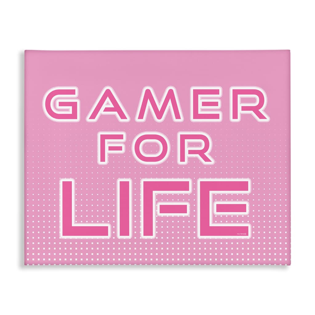 Stupell Pink Gamer For Life Canvas Wall Art Design By Yass Naffas Designs