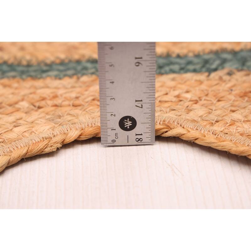 ECARPETGALLERY Braided Weave Palas Denizli Tan Jute Rug - 4'6 x 6'5