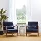 preview thumbnail 5 of 107, Glitzhome Set of 2 30.75"H Mid-Century Modern PU Leather Accent Armchairs with Rubberwood Frame - 25.75"L x 33.75"W x 30.75"H
