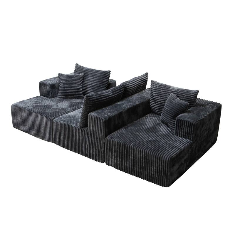 Modular Sofa U-Shaped Corduroy Sectional Sofa Living Room Free Combination Sofa Sets