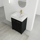 preview thumbnail 52 of 76, Plywood Freestanding Bathroom Vanity in Black Chestnut with Integrated Resin Sink
