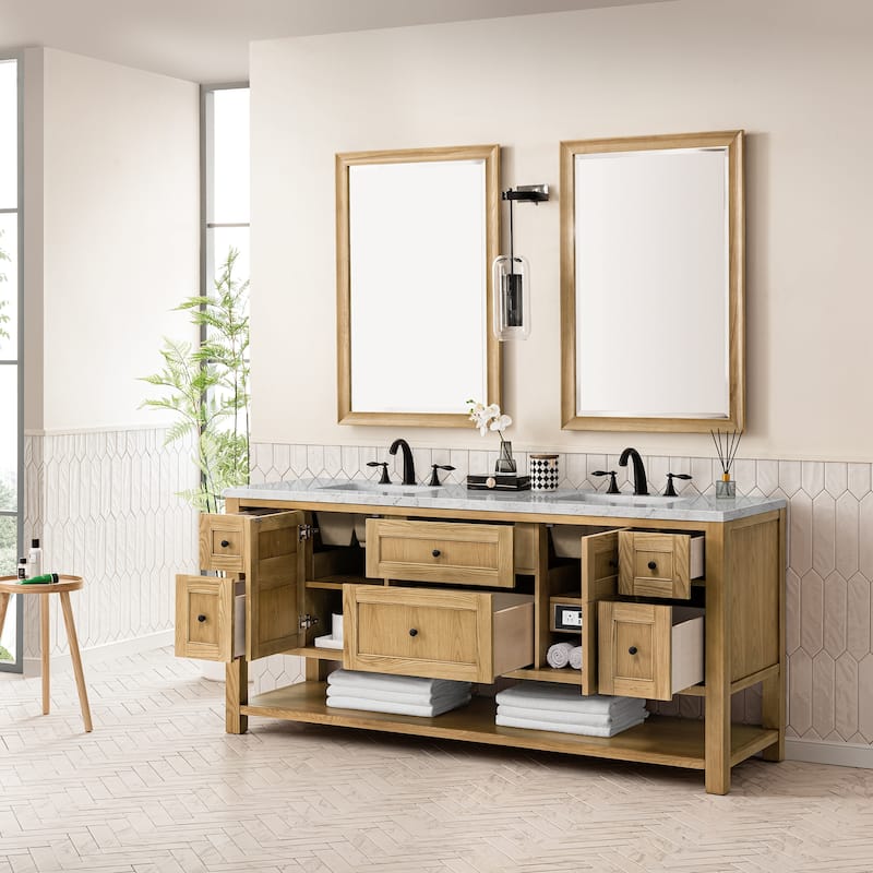 James Martin Vanities Breckenridge 72" Double Vanity, Light Natural Oak