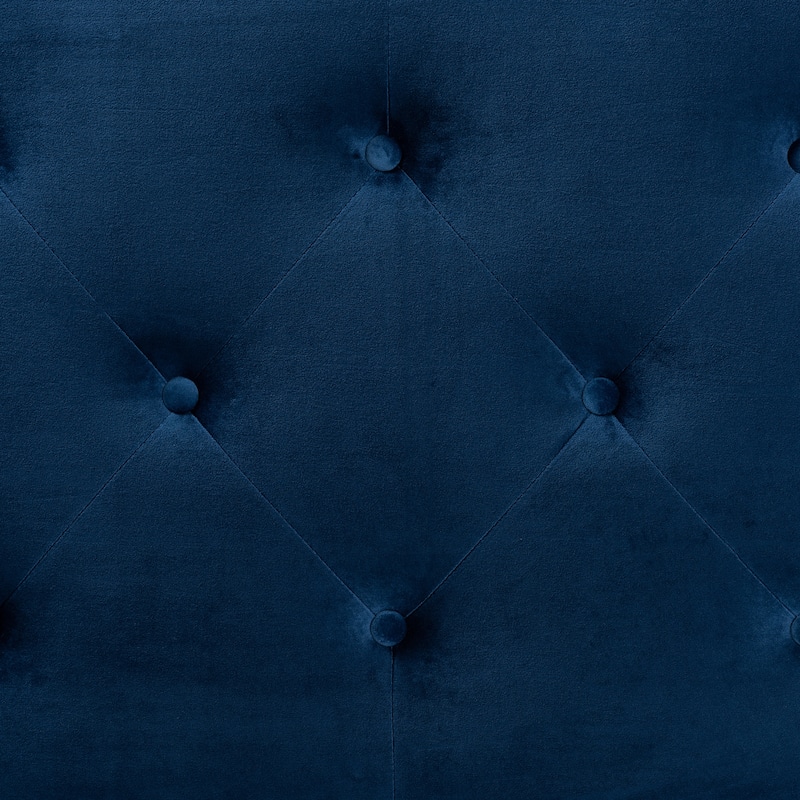 Leone Modern and Contemporary Velvet Upholstered Headboard-Navy Blue