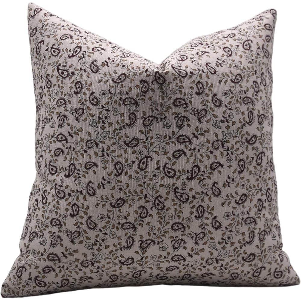 Fabdivine Modern Soft Cotton Paisley Block Print Cushion Case Kids Room, Kerijaal