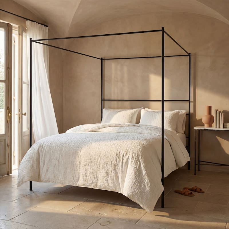 HiEnd Accents Porto Matelassé Textured 3 Piece Duvet Cover Set