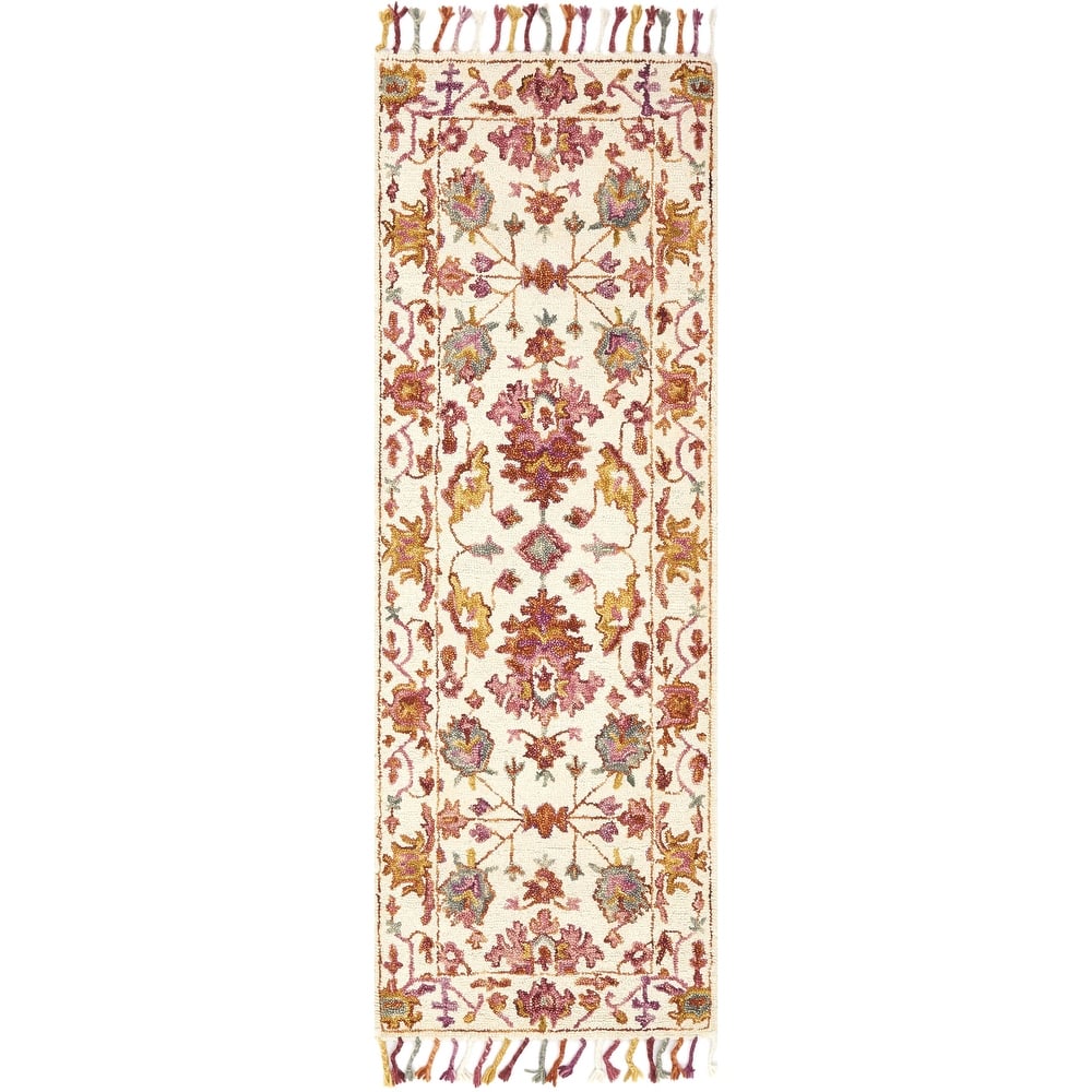 Alexander Home Sahara Botanical Berry Hand-Hooked Wool Area Rug