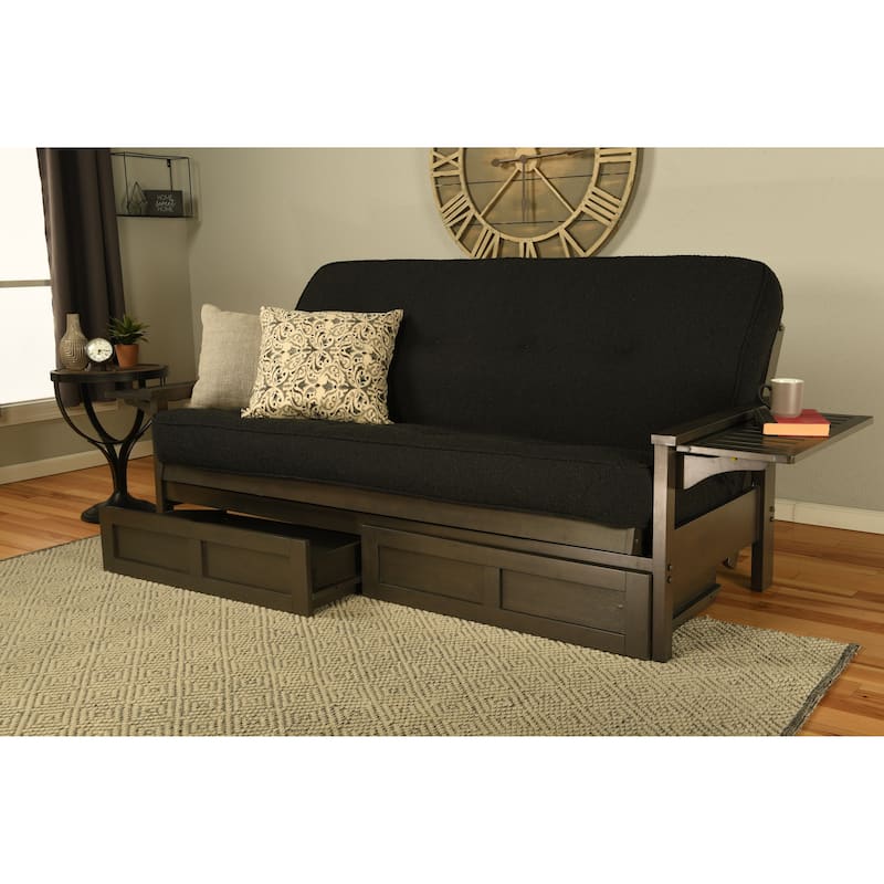Somette Alamosa Sofa Sleeper with Storage Drawers and Mattress - Full - Canton Black