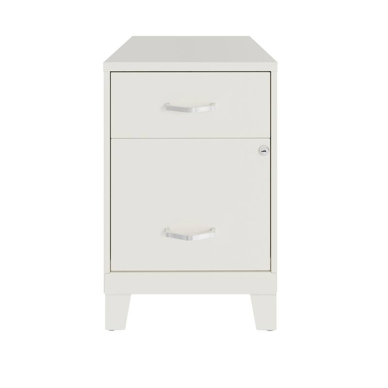 Space Solutions 18"D 2 Drawer Vertical File Cabinet with Accessory Drawer and Legs - White