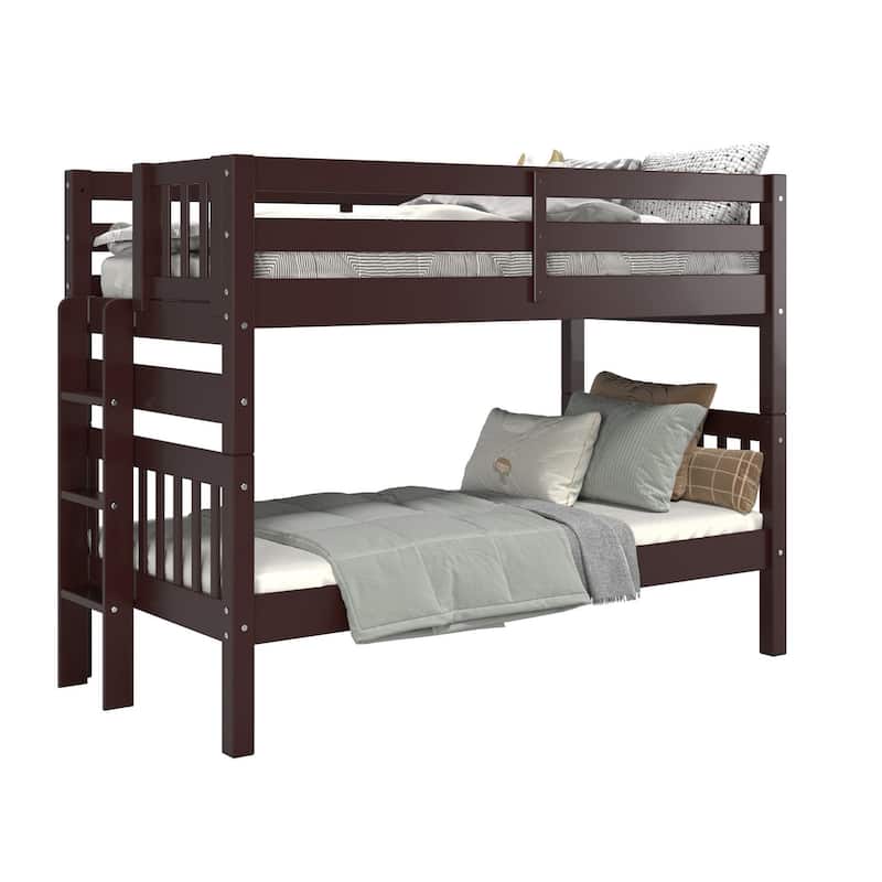 Taylor & Olive Trillium Twin over Twin Bunk Bed with End Ladder