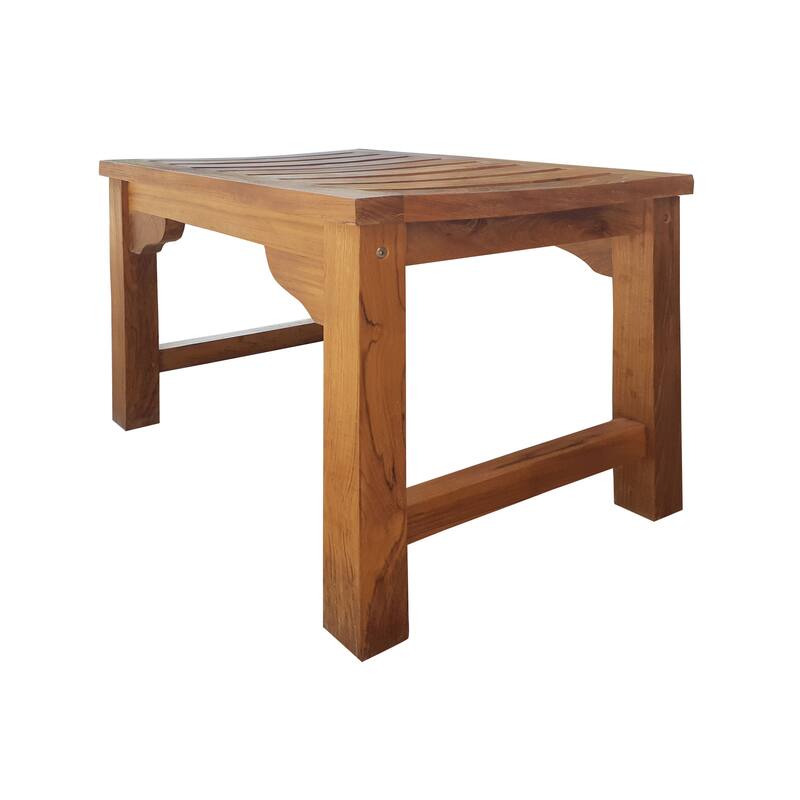 Chic Teak Santa Monica Outdoor Teak Wood Backless Bench/Shower Stool, 2 foot