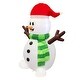 Joiedomi 5 Ft. Tall White, Green & Red Plastic Christmas Snowman 