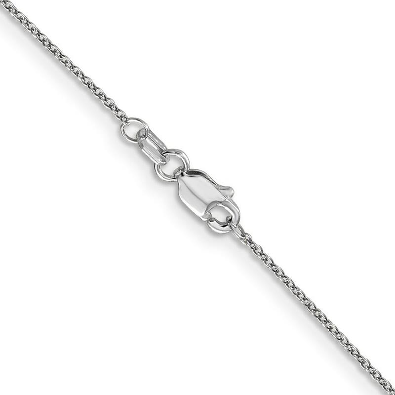 Curata 10k White Gold 0.9mm Cable Chain Necklace (Lobster) Options: 16 18 20 24
