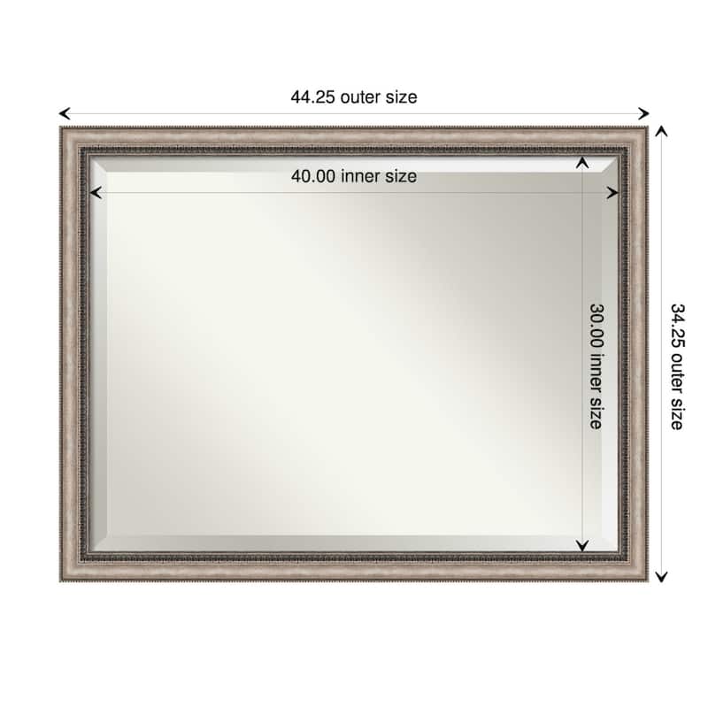 Beveled Wall Mirror - Lyla Ornate Silver Frame - Lyla Ornate Silver - 44.25 x 34.25-inch