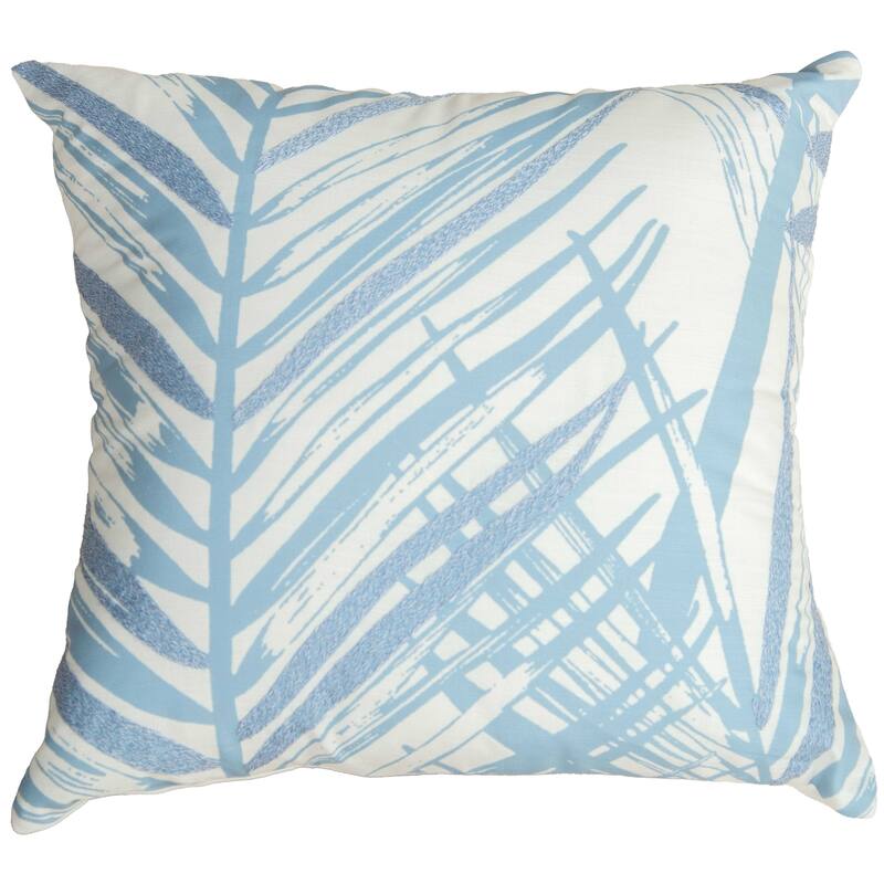 Rizzy Collection Modern Botanical Throw Pillow - Down Alternative - Blue