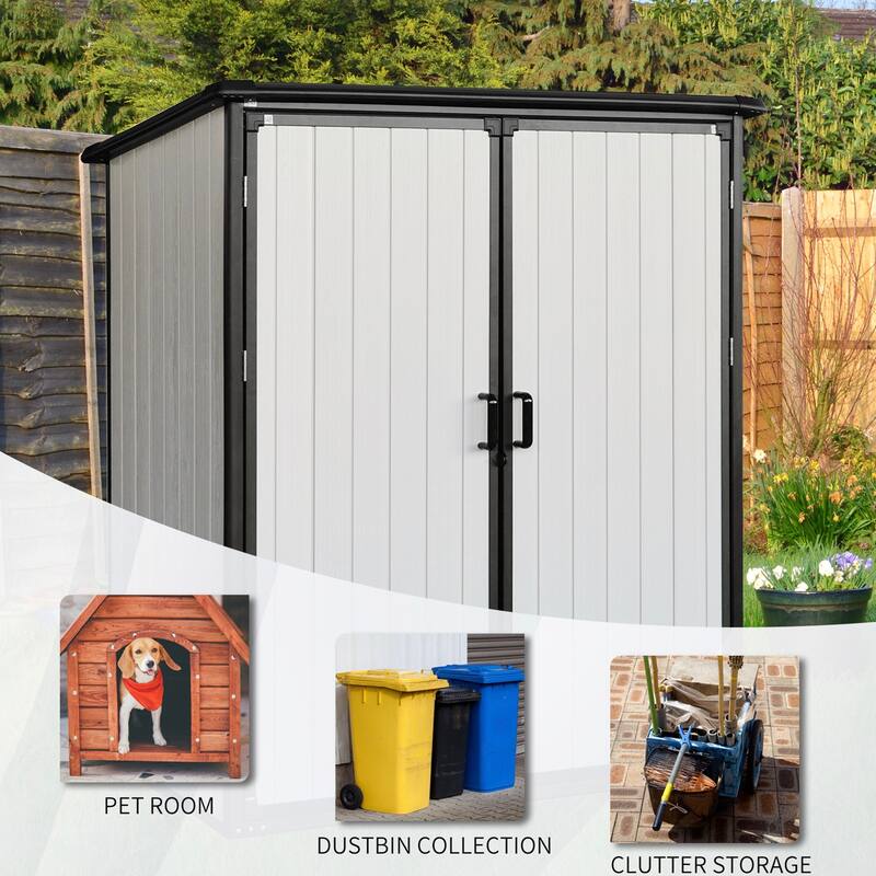 Installed 5 ft. W x 3 ft. D Plastic Shed with Lockable Doors (15 sq. ft.)