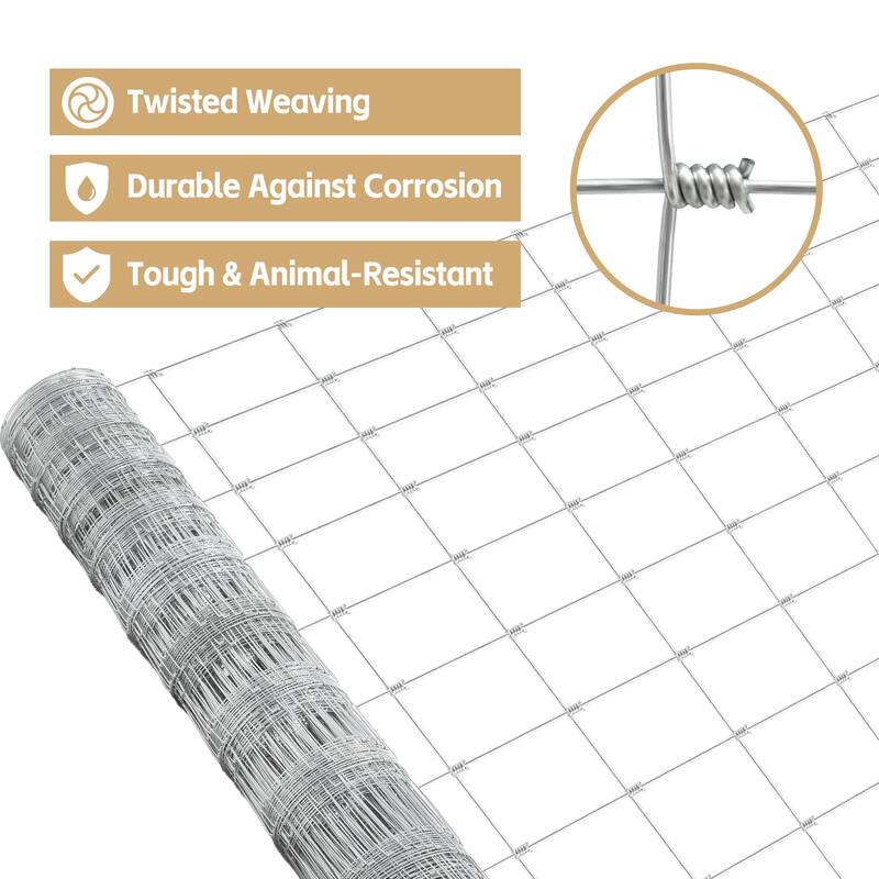 GDFStudio - Henry Advanced Weave Galvanized Steel Farm Fence