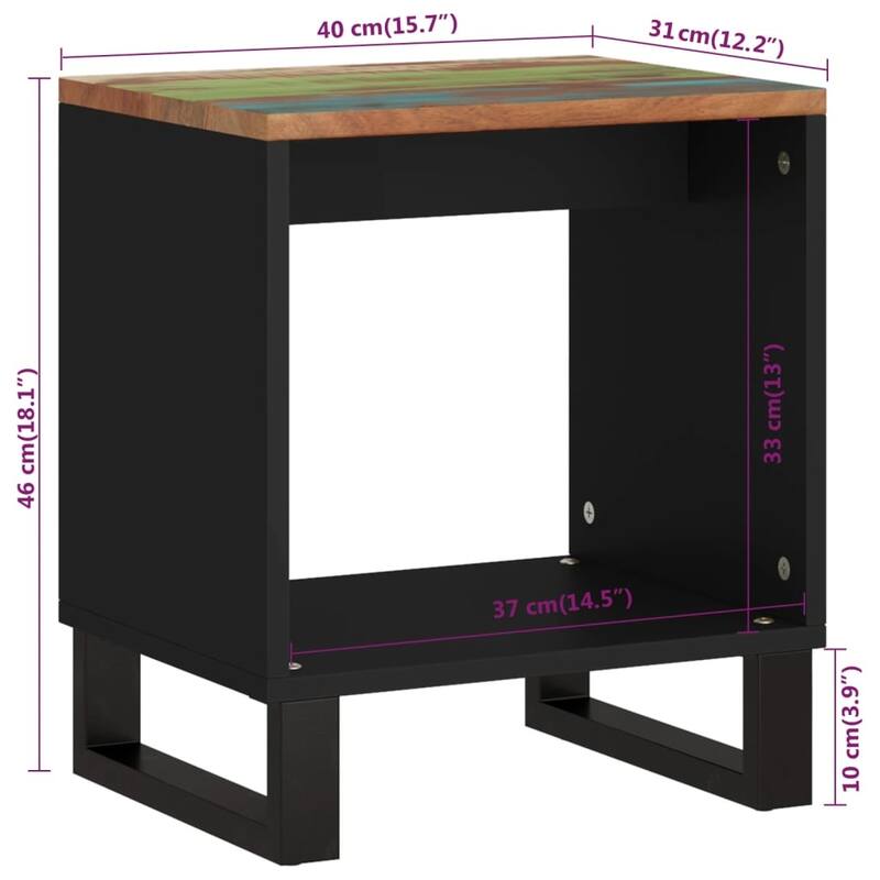 vidaXL Coffee Table 15.7"x12.2"x18.1" Solid Wood Mango&Engineered Wood