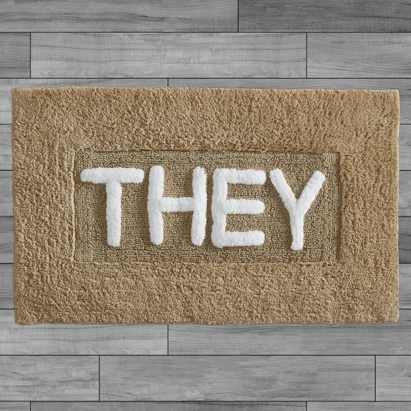 Jean Pierre Novelty "They" Cotton 21 x 34 in. Bath Rug