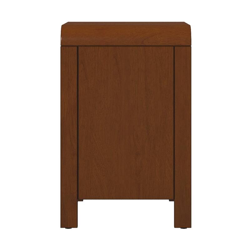 GDFStudio - Lionel Modern Mid-Century Solid Wood Nightstand with Open Shelf & 2 Drawer