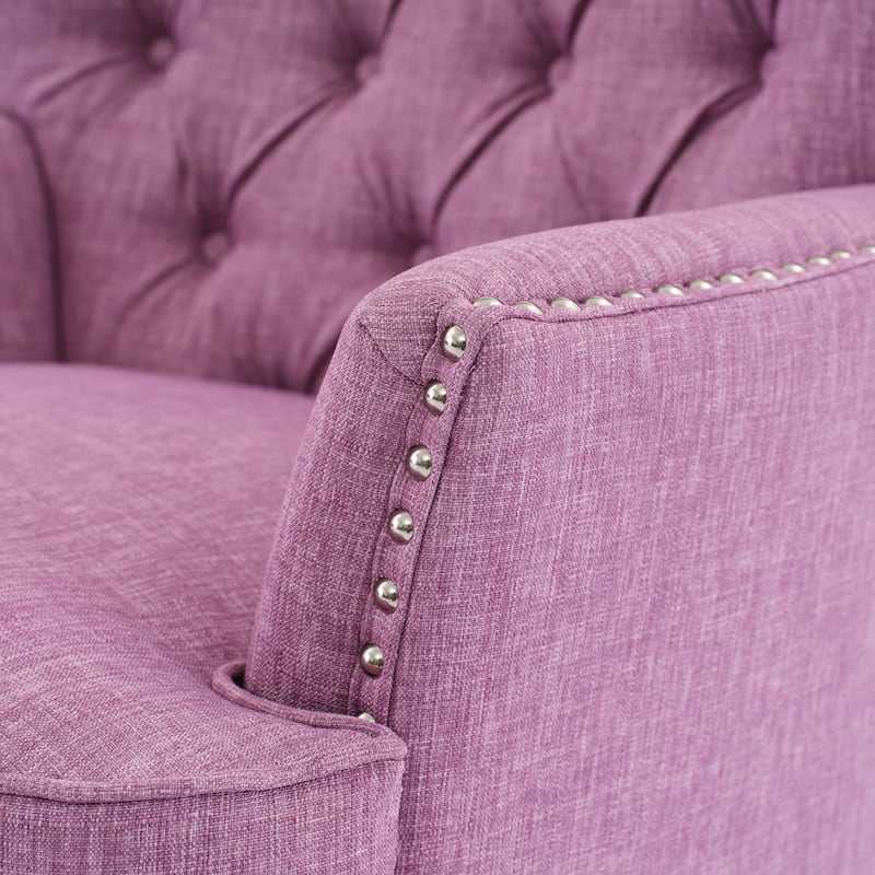 Upholstered Lounge Chair with Nailhead Trim