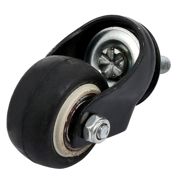 4pcs 1.5-inch Dia M8 Thread Stem Swivel Brake Caster Wheel Black 
