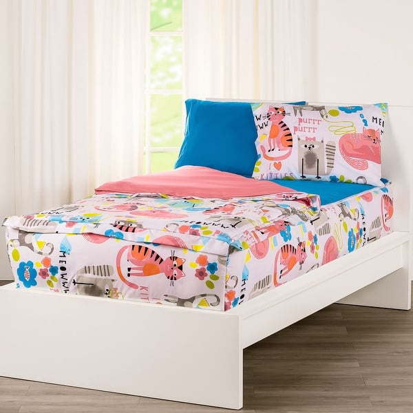slide 2 of 10, Siscovers I Heart Cats Bunkie Deluxe Zipper Bedding Set Full