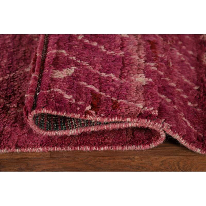Plush Trellis Moroccan Large Area Rug Handmade Wool Carpet - 9'6" x 14'7"