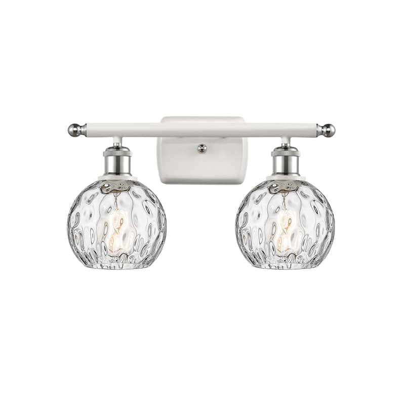 Innovations Lighting 516-2W-11-16 Athens Vanity Athens 2 Light 16" - White and Polished Chrome / Clear Water Glass