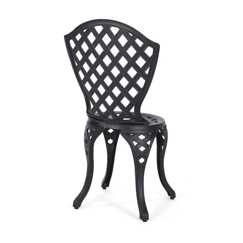 3-Piece Metal Bistro Set - Curved Cast Aluminum Outdoor Table and Chairs