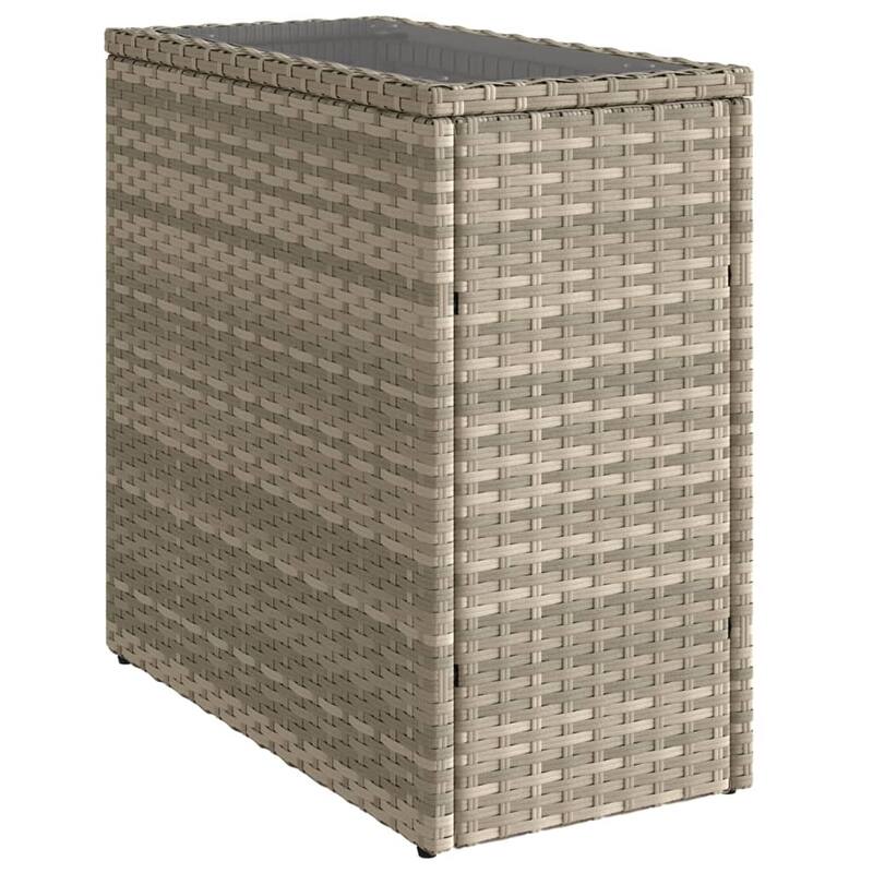 vidaXL Garden Side Table Light grey and black - 22.8 x 10.8 x 21.7 in
