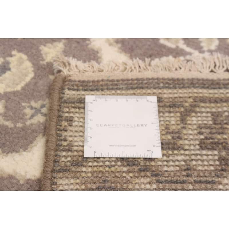 ECARPETGALLERY Hand-knotted Royal Oushak Brown Wool Rug - 2'6 x 7'8