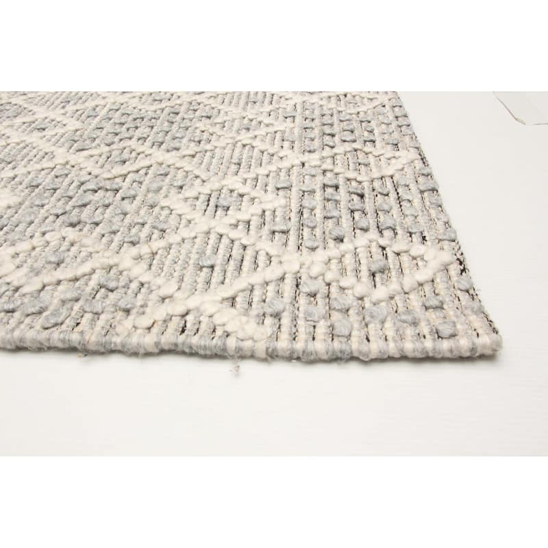 ECARPETGALLERY Braid weave Sienna Grey Wool Rug - 5'3 x 7'9