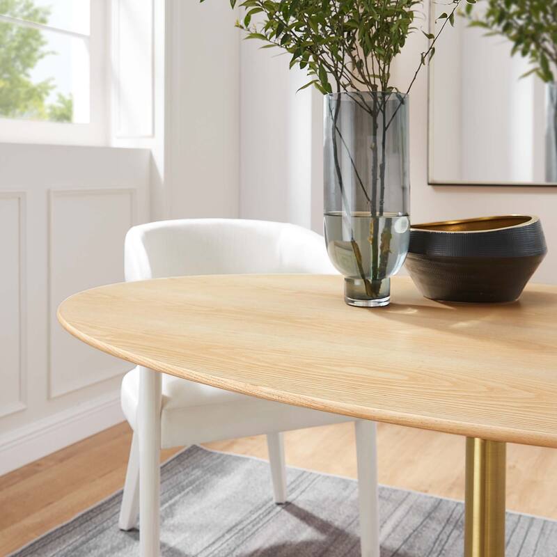 Lippa Oval Wood Top Dining Table