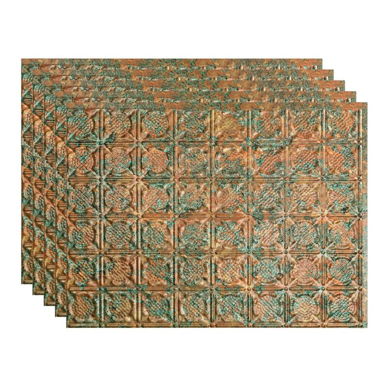 FASÄDE Traditional Style 6 Decorative Vinyl Backsplash Panel - 5 Pack - Copper Fantasy
