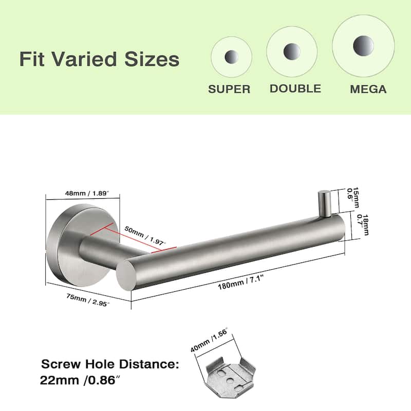Wall-Mount Toilet Paper Holder Non-Slip Tissue Paper Holder(2 pieces) - Satin Nickel