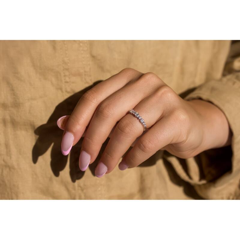 Kobelli 0.75 Carats Natural Diamond 10k White Gold Mixy Symmetric Ring