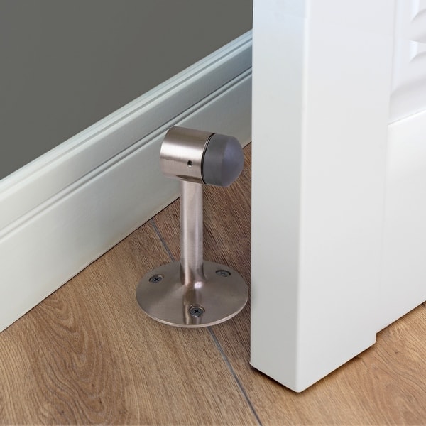 Design House 189308SN Gooseneck Door Stop 4Pack Satin Nickel Bed