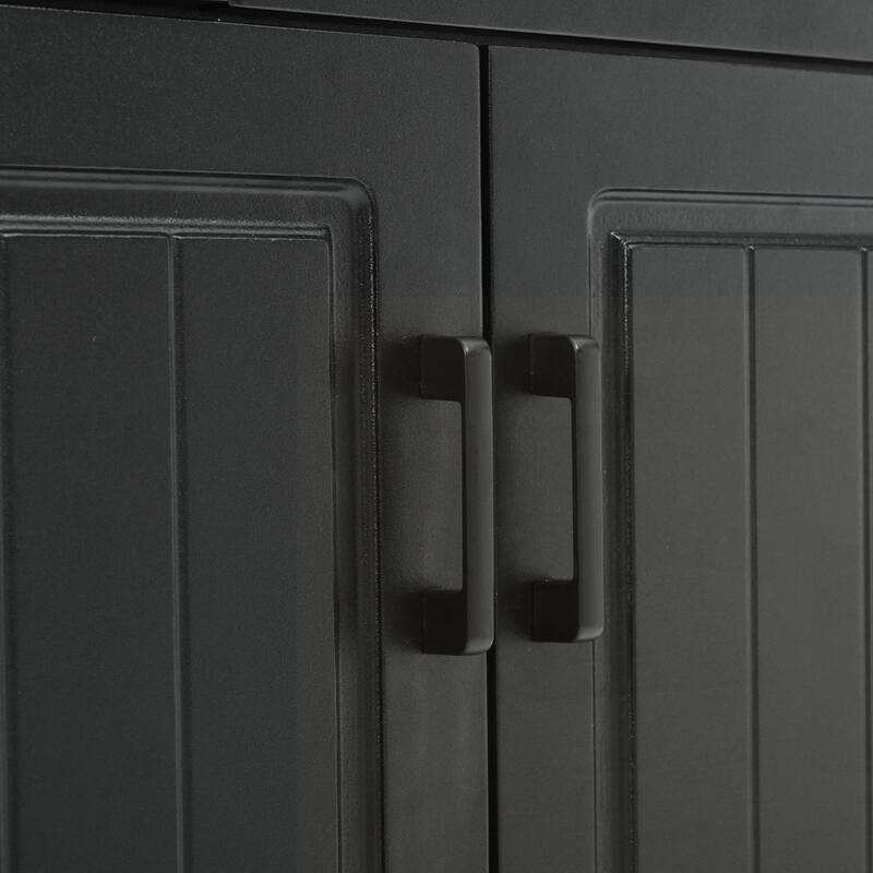 Four-Door Shoe Cabinet with Coat Rack