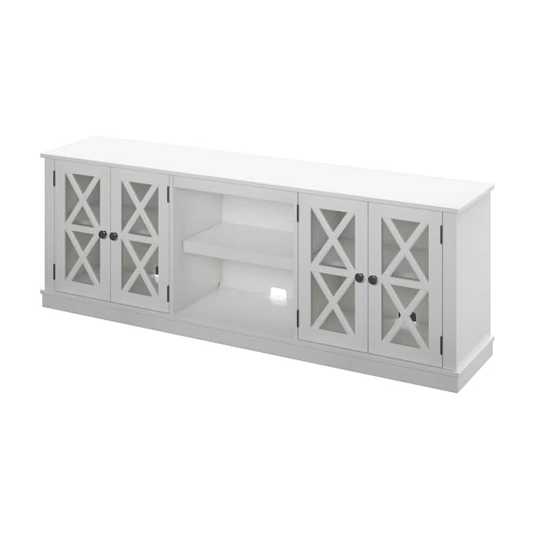 Modern Farmhouse TV Stand for TVs up to 80" - White