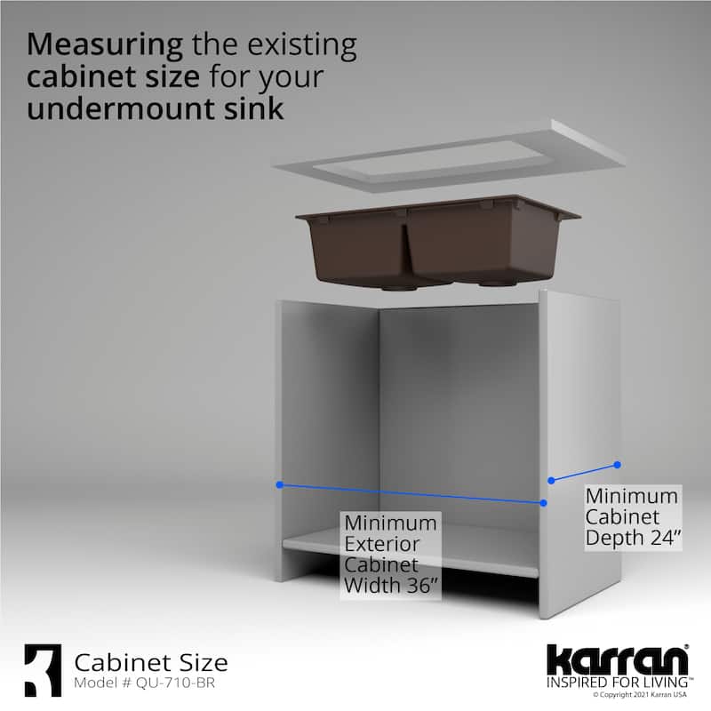 Karran Undermount Quartz 32 in. 50/50 Double Bowl Kitchen Sink Kit