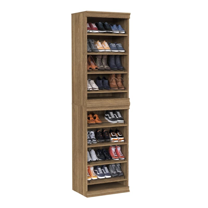 ClosetMaid Modular Storage 21.38-inch W 8-Shelf Shoe Tower Wood Closet System